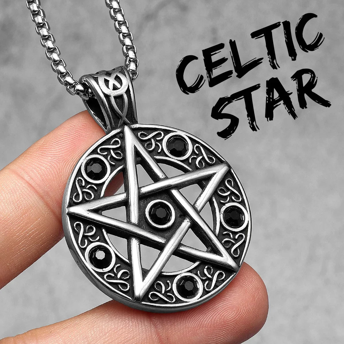 PENDRA Star David Masonic Steel Necklace