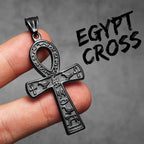 PENDRA Egypt Cross Steel Necklace