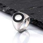 New Stainless Steel Ring for Men Boys,Waterproof Silver Color Stainless Steel Signet Ring,Statement Chunky Ring Thumb Ring
