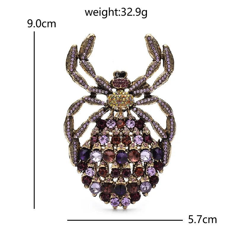 PENDRA Noctis Rhinestone Spider Brooch