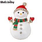PENDRA Cute Enamel Snowman Brooch