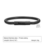 Punk Round Snake Chain Bracelets for Men Boys,Gold/Black/Silver Color Cylindrical Stainless Steel Bracelet,Male Jewelry Gifts