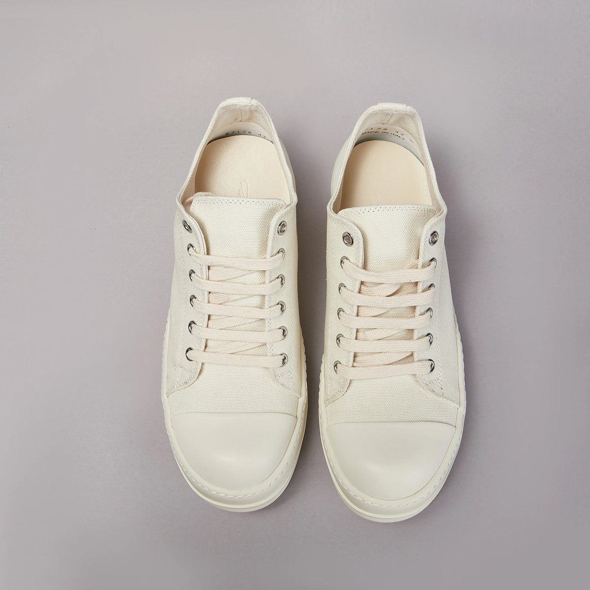 PENDRA Ivory Street Off-White Canvas Low-Top Lace-Up Platform Sneakers