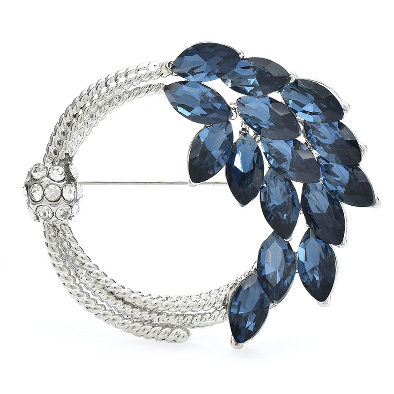 PENDRA Harvest Crystal Circle Wheat Brooch