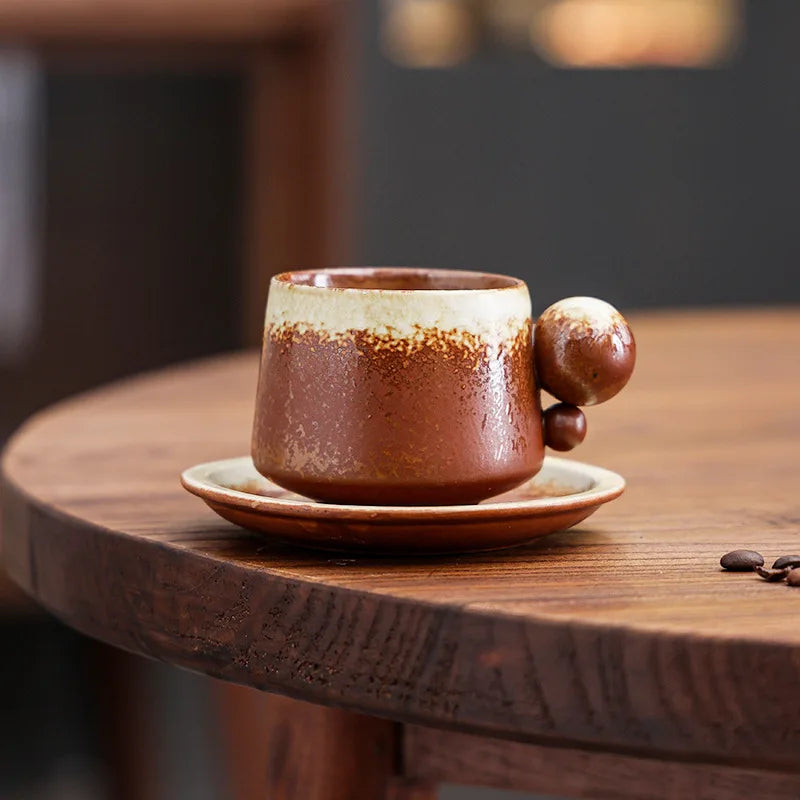 Retro kiln-changed ceramic coffee cup, Japanese handmade style ins style desktop coffee cup multi-color optional
