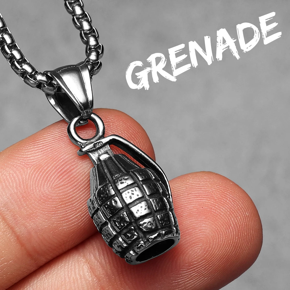 PENDRA Grenade Steel Necklace