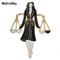 PENDRA Enamel Libra Lady Brooch