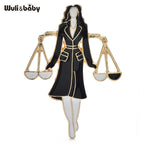 PENDRA Enamel Libra Lady Brooch