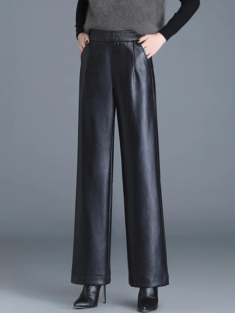 PENDRA Noir Flare High Waist Floor Length Pants