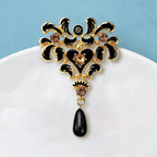 PENDRA Noirbloom Large Black Pendant Flower Brooch