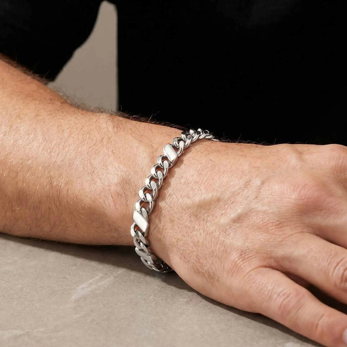 PENDRA Cuban Silver Link Bracelet