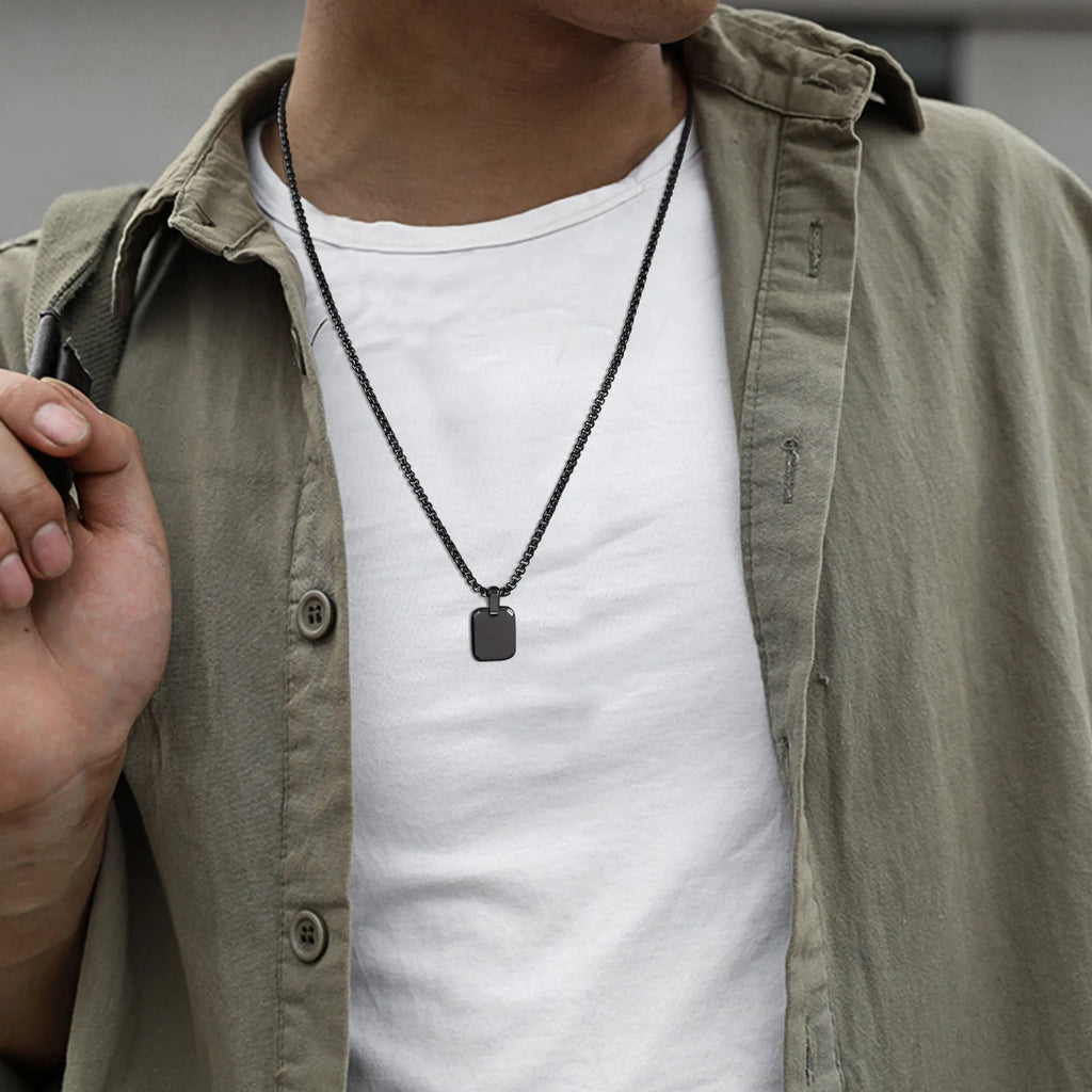 PENDRA Square Box Pendant Necklace