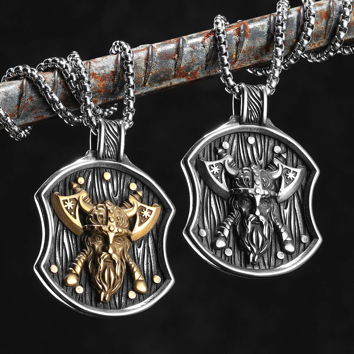PENDRA Pirates Shield Steel Necklace