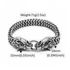 PENDRA Wolfduo Stainless Steel Double Wolf Bracelet