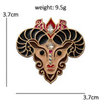PENDRA Vintage Enamel Goat Brooch