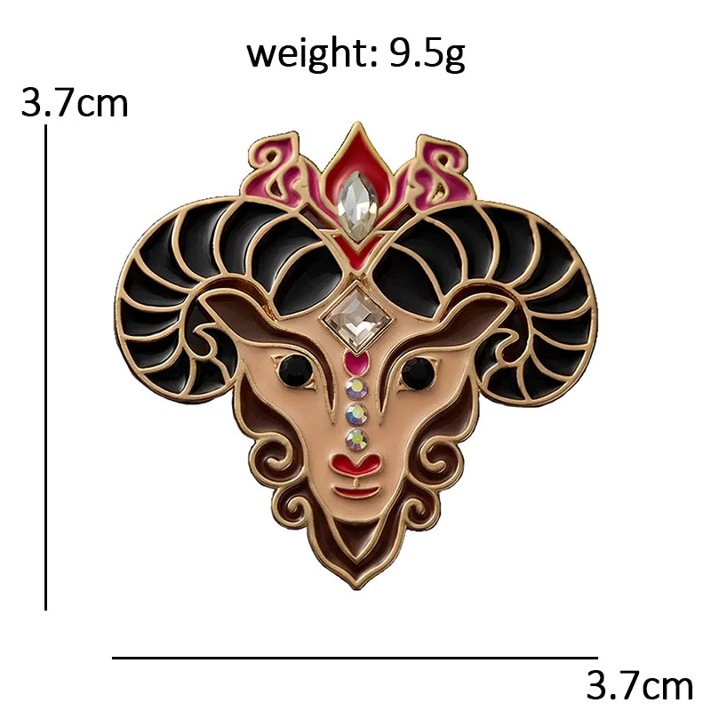 Wuli&baby Vintage Enamel Goat Brooches For Women Unisex Art Deco Style Sheep Animal Party Casual Brooch Pin Gifts
