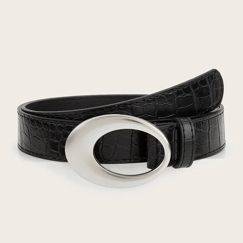 Vintage Belt Moon Star Punk Decoration Couple Y2k Buckle Metal Men and Women Pu Leather Belt Jeans Pants Belt