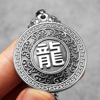 PENDRA Chinese Dragon Things Steel Necklace