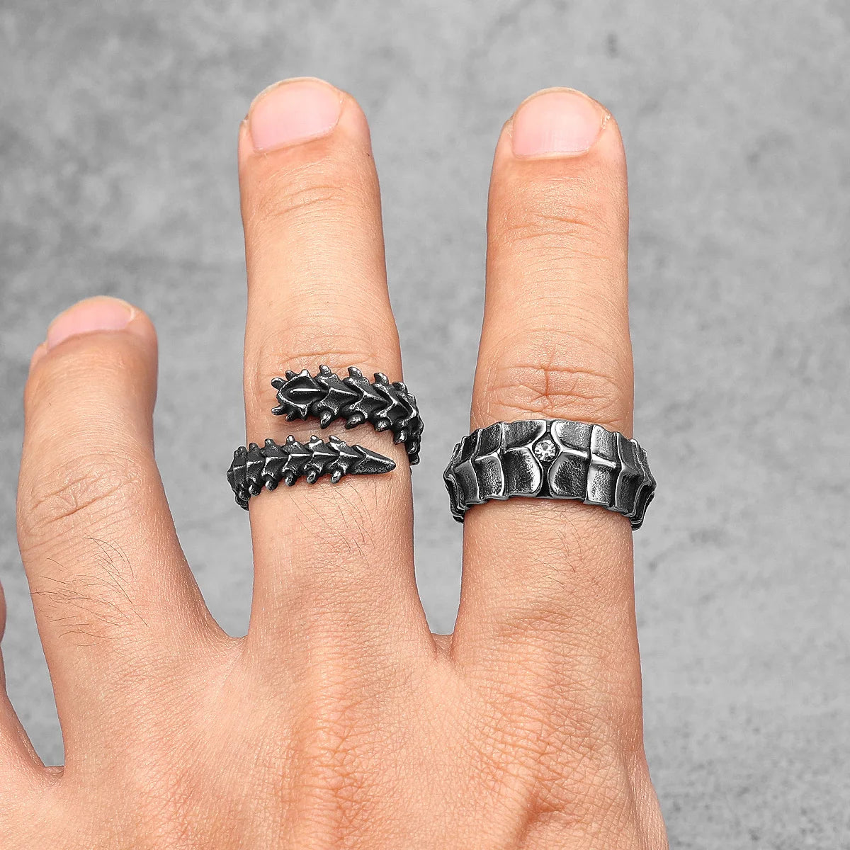 Stainless Steel Men Rings Eivil Dragon Spine Punk Trendy for Women Biker Fashion Jewelry Halloween Creativity Gift Wholesale
