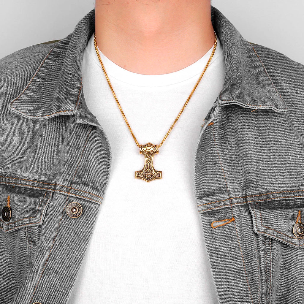 PENDRA Thor's Hammer Boyfriend Steel Necklace