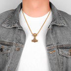 PENDRA Thor's Hammer Boyfriend Steel Necklace