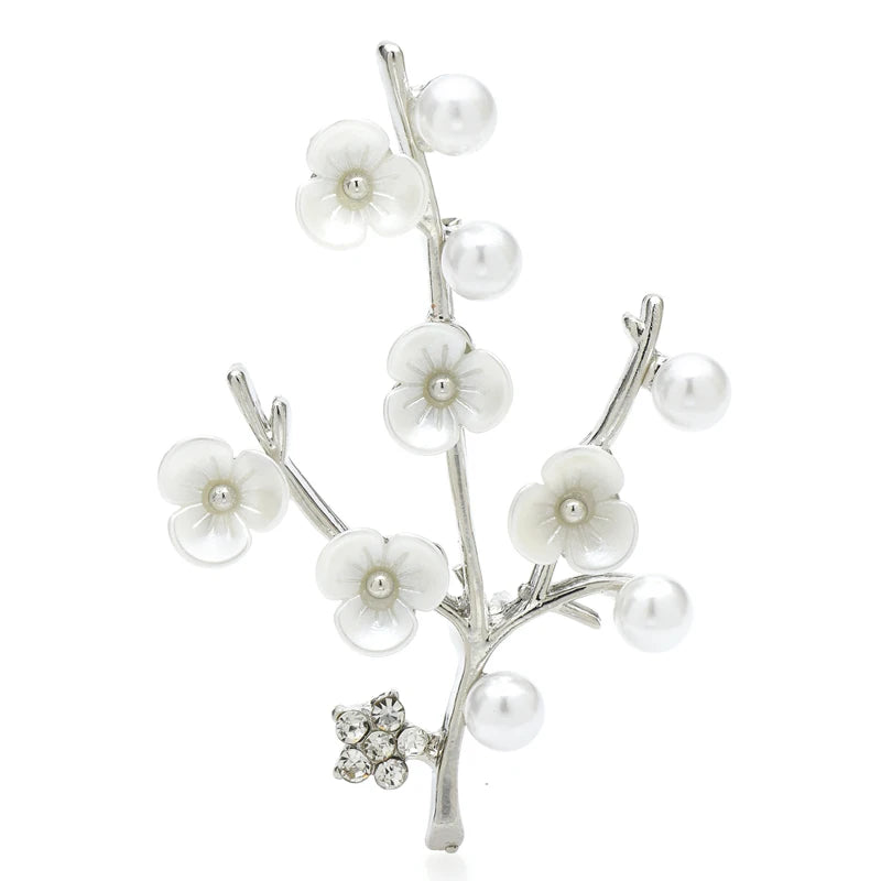 PENDRA Plumelle Plum Blossom Flower Brooch