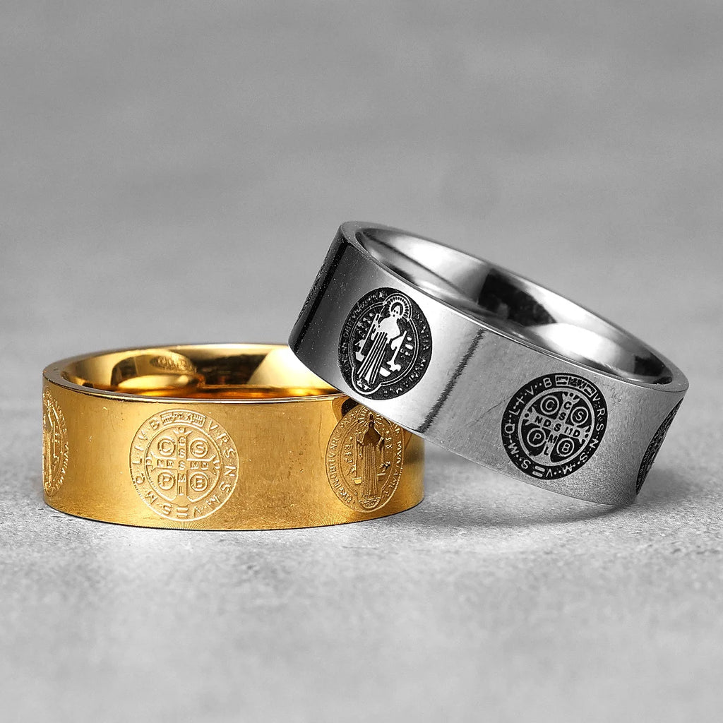 PENDRA Saint Benedict Exorcism Steel Ring