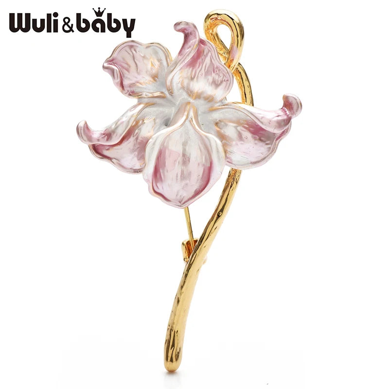 PENDRA Orchidelle Pretty Enamel Orchid Brooch