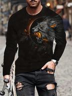 PENDRA Black White Lion Long-Sleeve Long Sleeve T-Shirt