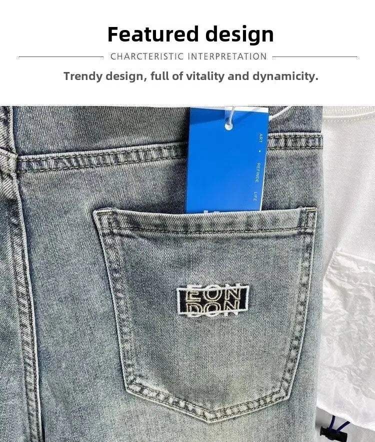 PENDRA Straight Leg Denim Washed Pants