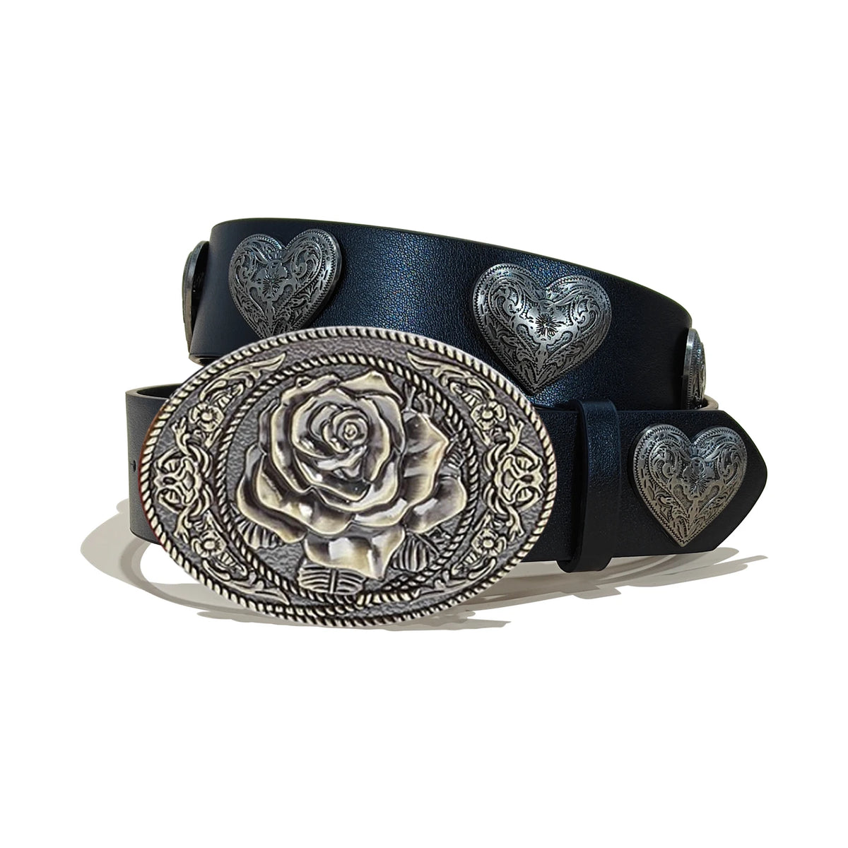Vintage Carved Gemstone Buckle Floral Rivet Waist Belt For Ladies Daily Wear Y2k Punk Belt Sweet Cool Hot Girl Jeans Waistband