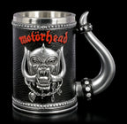 Gothic Rock Collectible Mug Hand-Polished 3D Embossed Skull, Stainless Steel Inner Unique Horn Handle Heavy Metal  Coffee Cup