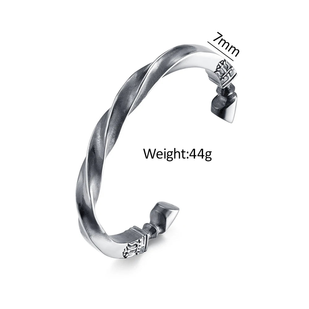 PENDRA Dragon Totem Stainless Steel Open Cuff Bracelet
