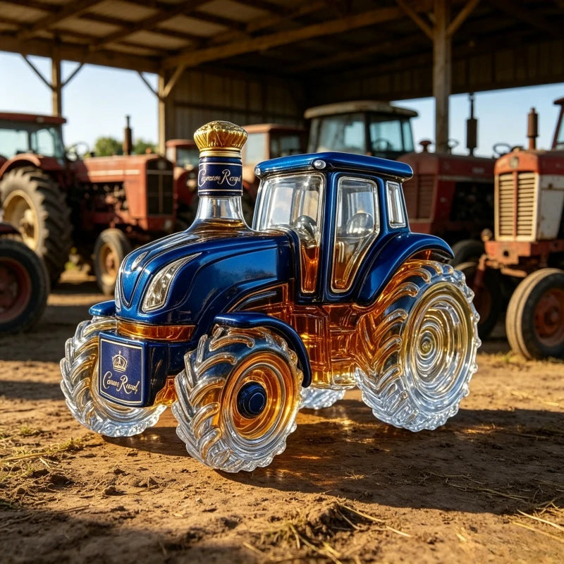 Premium Tractor Design Whiskey Decanter Glass Liquor Bottle Barware Collection Ornaments