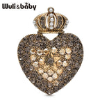 PENDRA Retro Crown Heart Brooch