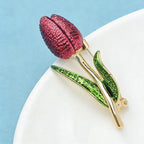 PENDRA Tulippa Enamel Tulip Flower Brooch