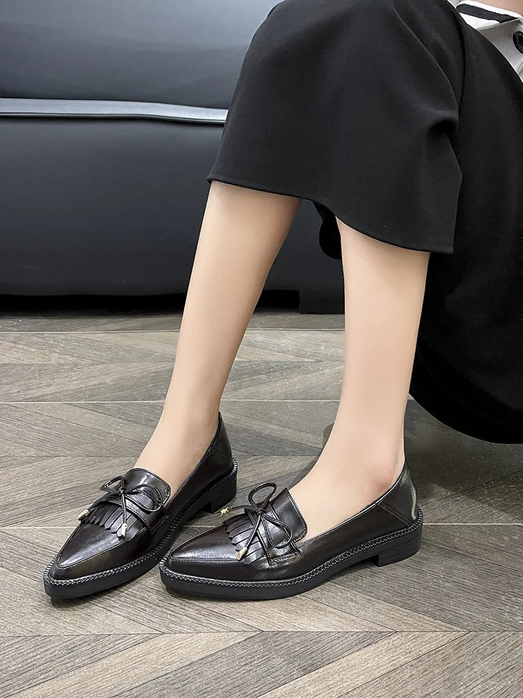 PENDRA Leather Platform British Small Shoes