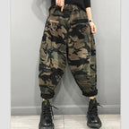 New Arrival 2024 Spring Autumn Women High Waist Ankle-length Loose Vintage Jeans camouflage Cotton Denim Harem Pants