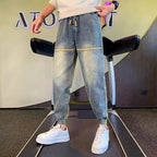 Gradual Change Color 2025 Tied Jeans Men's Summer New Loose Ruffian Handsome Small Feet Pants Trendy Brand Harlan Casual Pants