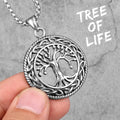 Tree of Life Wisdom Tree Stainless Steel Men Necklaces Pendants Chain Punk for Boyfriend Male Jewelry Creativity Gift Wholesale