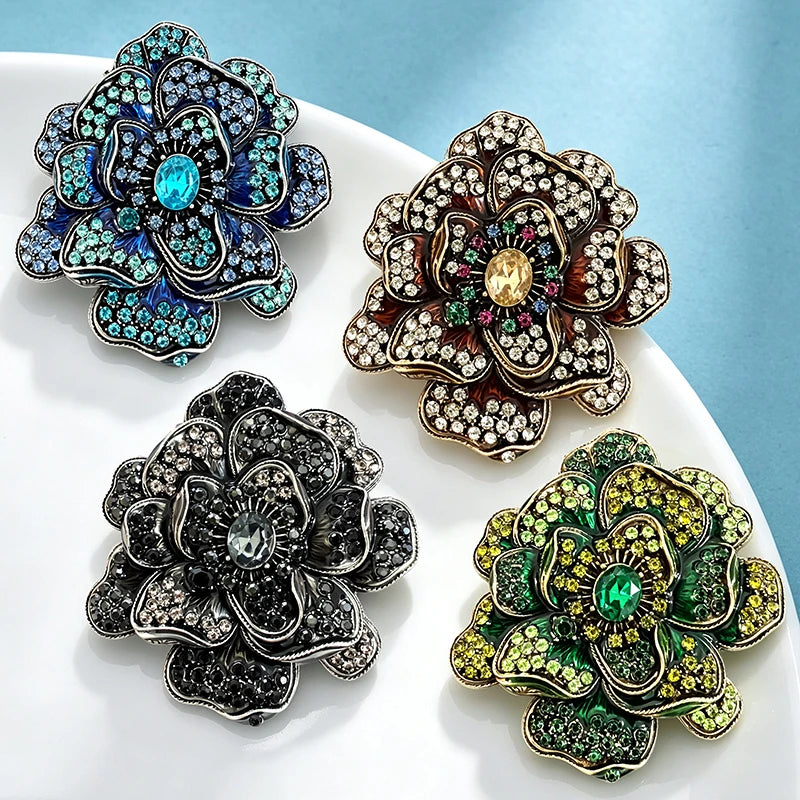 PENDRA Camellia Vintage Camellia Flower Brooch