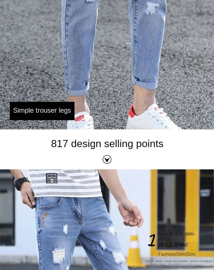 PENDRA Korean Solid Slim Jeans