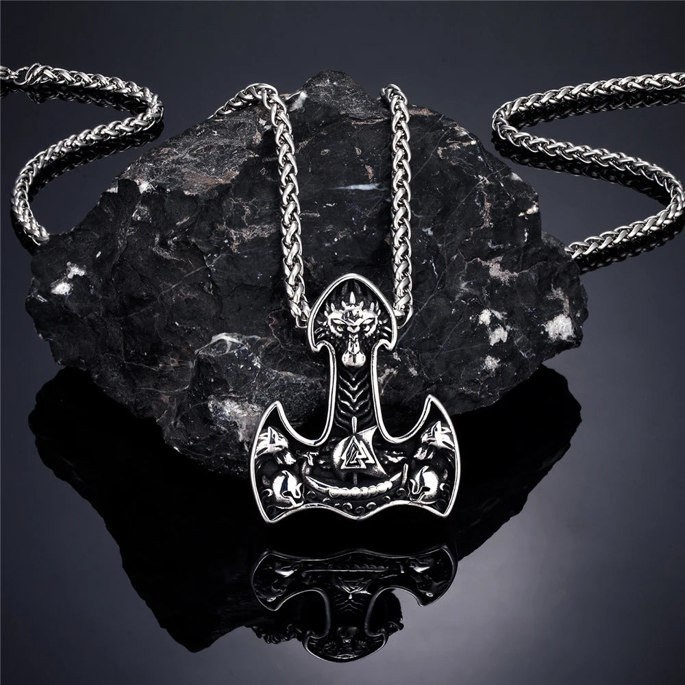 PENDRA Wolf Norse Dragon Necklace