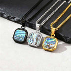 PENDRA Square Abalone Necklace