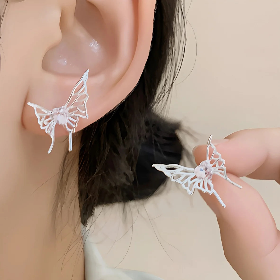 VENTFILLE 925 Sterling Silver Hoop Earring for Women Black Agate Hip Hop Versatile Big Bohemia Punk Jewelry Gift Dropshipping