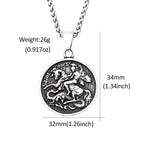 PENDRA Dragonslayer Saint George Pendant Necklace