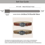 PENDRA Miraelle Leather Bull Buckle Western Engraved Belt