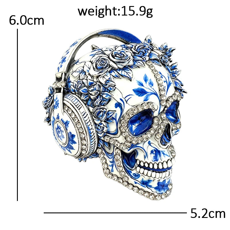 PENDRA Wear Headphone Skull Brooch