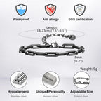 Retro Chain Bracelets for Men Boys,,Vintage Antique Stainless Steel Link Wristband,Classic Punk Jewelry Gifts