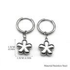 Stainless Steel Y2K Plum Blossom Hoop Earrings for Women Silver Color Aesthetics Flower Hip Hop Earring Jewelry EZZZ796-3S06